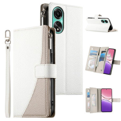 Stitching Multi-card Zipper Wallet Leather Phone Case with Short Strap, For OPPO Reno11 F / F25 Pro India, For OPPO Reno11 Global, For OPPO Reno11 Pro Global, For OPPO A18 / A38 Global, For OPPO A58 4G Global, For OPPO Reno10 / Reno10 Pro Global       ...