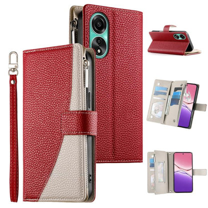 Stitching Multi-card Zipper Wallet Leather Phone Case with Short Strap, For OPPO Reno11 F / F25 Pro India, For OPPO Reno11 Global, For OPPO Reno11 Pro Global, For OPPO A18 / A38 Global, For OPPO A58 4G Global, For OPPO Reno10 / Reno10 Pro Global       ...