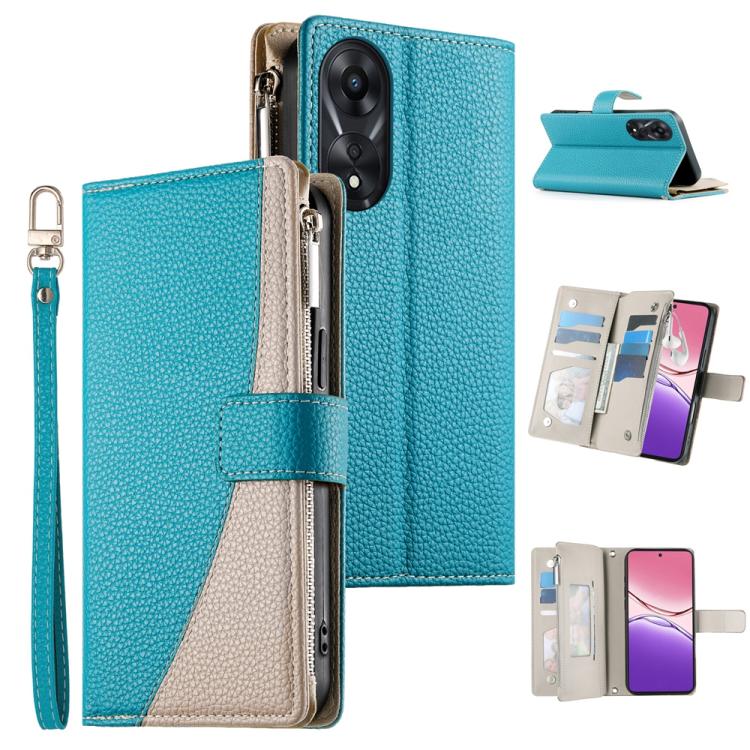 Stitching Multi-card Zipper Wallet Leather Phone Case with Short Strap, For OPPO Reno11 F / F25 Pro India, For OPPO Reno11 Global, For OPPO Reno11 Pro Global, For OPPO A18 / A38 Global, For OPPO A58 4G Global, For OPPO Reno10 / Reno10 Pro Global       ...