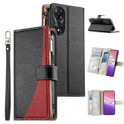 Stitching Multi-card Zipper Wallet Leather Phone Case with Short Strap, For OPPO Reno11 F / F25 Pro India, For OPPO Reno11 Global, For OPPO Reno11 Pro Global, For OPPO A18 / A38 Global, For OPPO A58 4G Global, For OPPO Reno10 / Reno10 Pro Global       ...