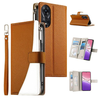 Stitching Multi-card Zipper Wallet Leather Phone Case with Short Strap, For OPPO Reno11 F / F25 Pro India, For OPPO Reno11 Global, For OPPO Reno11 Pro Global, For OPPO A18 / A38 Global, For OPPO A58 4G Global, For OPPO Reno10 / Reno10 Pro Global       ...