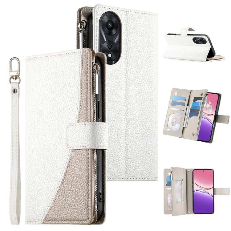 Stitching Multi-card Zipper Wallet Leather Phone Case with Short Strap, For OPPO Reno11 F / F25 Pro India, For OPPO Reno11 Global, For OPPO Reno11 Pro Global, For OPPO A18 / A38 Global, For OPPO A58 4G Global, For OPPO Reno10 / Reno10 Pro Global       ...