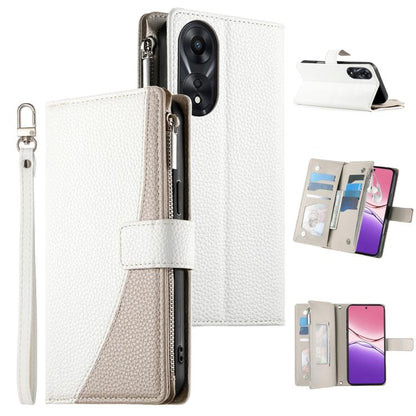 Stitching Multi-card Zipper Wallet Leather Phone Case with Short Strap, For OPPO Reno11 F / F25 Pro India, For OPPO Reno11 Global, For OPPO Reno11 Pro Global, For OPPO A18 / A38 Global, For OPPO A58 4G Global, For OPPO Reno10 / Reno10 Pro Global       ...