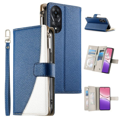 Stitching Multi-card Zipper Wallet Leather Phone Case with Short Strap, For OPPO Reno11 F / F25 Pro India, For OPPO Reno11 Global, For OPPO Reno11 Pro Global, For OPPO A18 / A38 Global, For OPPO A58 4G Global, For OPPO Reno10 / Reno10 Pro Global       ...