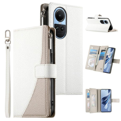 Stitching Multi-card Zipper Wallet Leather Phone Case with Short Strap, For OPPO Reno11 F / F25 Pro India, For OPPO Reno11 Global, For OPPO Reno11 Pro Global, For OPPO A18 / A38 Global, For OPPO A58 4G Global, For OPPO Reno10 / Reno10 Pro Global       ...