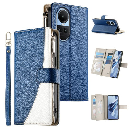 Stitching Multi-card Zipper Wallet Leather Phone Case with Short Strap, For OPPO Reno11 F / F25 Pro India, For OPPO Reno11 Global, For OPPO Reno11 Pro Global, For OPPO A18 / A38 Global, For OPPO A58 4G Global, For OPPO Reno10 / Reno10 Pro Global       ...