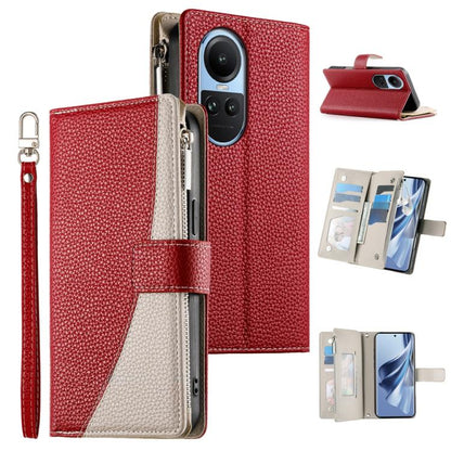 Stitching Multi-card Zipper Wallet Leather Phone Case with Short Strap, For OPPO Reno11 F / F25 Pro India, For OPPO Reno11 Global, For OPPO Reno11 Pro Global, For OPPO A18 / A38 Global, For OPPO A58 4G Global, For OPPO Reno10 / Reno10 Pro Global       ...