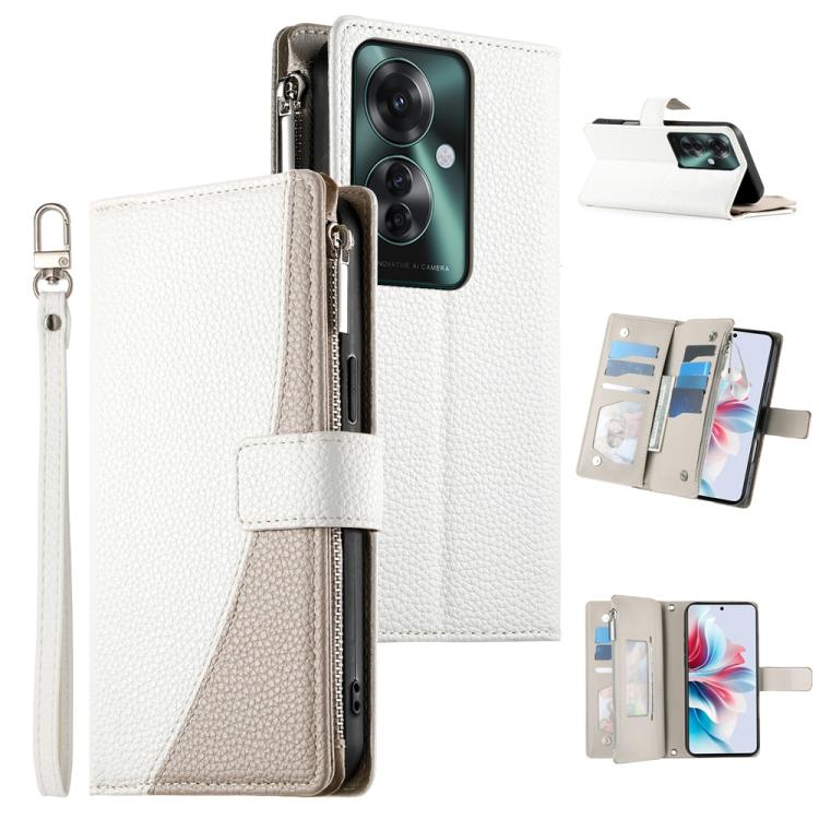 Stitching Multi-card Zipper Wallet Leather Phone Case with Short Strap, For OPPO Reno11 F / F25 Pro India, For OPPO Reno11 Global, For OPPO Reno11 Pro Global, For OPPO A18 / A38 Global, For OPPO A58 4G Global, For OPPO Reno10 / Reno10 Pro Global       ...