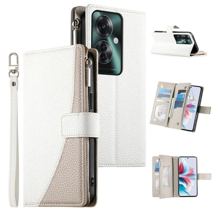 Stitching Multi-card Zipper Wallet Leather Phone Case with Short Strap, For OPPO Reno11 F / F25 Pro India, For OPPO Reno11 Global, For OPPO Reno11 Pro Global, For OPPO A18 / A38 Global, For OPPO A58 4G Global, For OPPO Reno10 / Reno10 Pro Global       ...