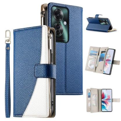 Stitching Multi-card Zipper Wallet Leather Phone Case with Short Strap, For OPPO Reno11 F / F25 Pro India, For OPPO Reno11 Global, For OPPO Reno11 Pro Global, For OPPO A18 / A38 Global, For OPPO A58 4G Global, For OPPO Reno10 / Reno10 Pro Global       ...