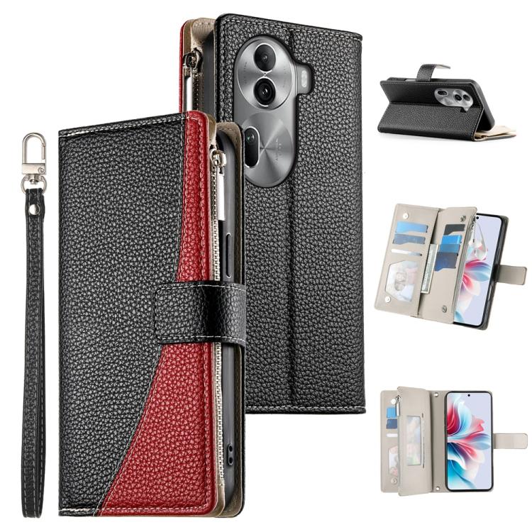 Stitching Multi-card Zipper Wallet Leather Phone Case with Short Strap, For OPPO Reno11 F / F25 Pro India, For OPPO Reno11 Global, For OPPO Reno11 Pro Global, For OPPO A18 / A38 Global, For OPPO A58 4G Global, For OPPO Reno10 / Reno10 Pro Global       ...