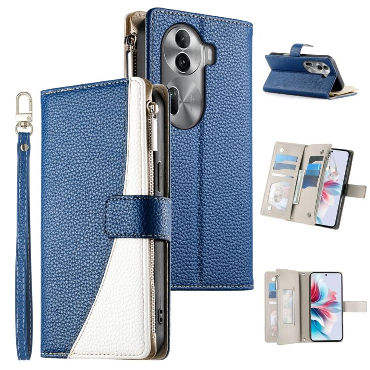 Stitching Multi-card Zipper Wallet Leather Phone Case with Short Strap, For OPPO Reno11 F / F25 Pro India, For OPPO Reno11 Global, For OPPO Reno11 Pro Global, For OPPO A18 / A38 Global, For OPPO A58 4G Global, For OPPO Reno10 / Reno10 Pro Global       ...