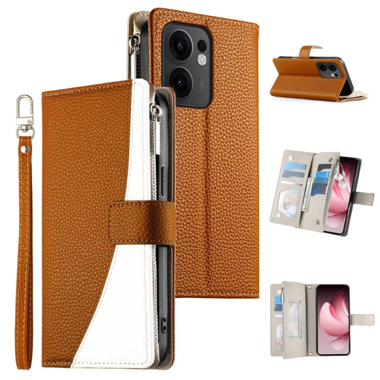 Stitching Multi-card Zipper Wallet Leather Phone Case with Short Strap, For OPPO Reno16 F 5G / Reno16 FS 5G, For OPPO Reno15 F 5G, For OPPO Reno15 5G / Reno 15c 5G, For OPPO A6x 5G / A6 5G Global, For OPPO A6 Pro 4G / 5G Global / F31 5G                ...