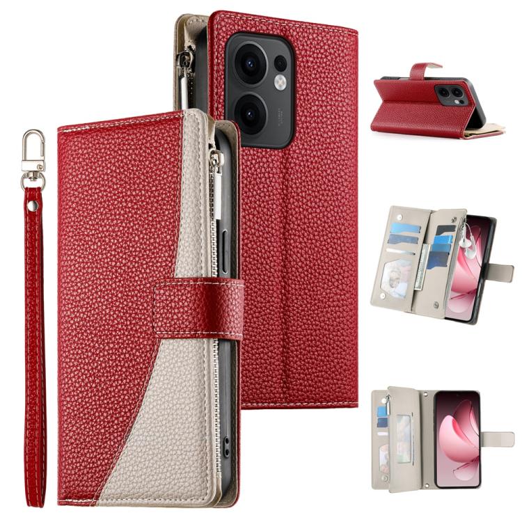 Stitching Multi-card Zipper Wallet Leather Phone Case with Short Strap, For OPPO Reno16 F 5G / Reno16 FS 5G, For OPPO Reno15 F 5G, For OPPO Reno15 5G / Reno 15c 5G, For OPPO A6x 5G / A6 5G Global, For OPPO A6 Pro 4G / 5G Global / F31 5G                ...
