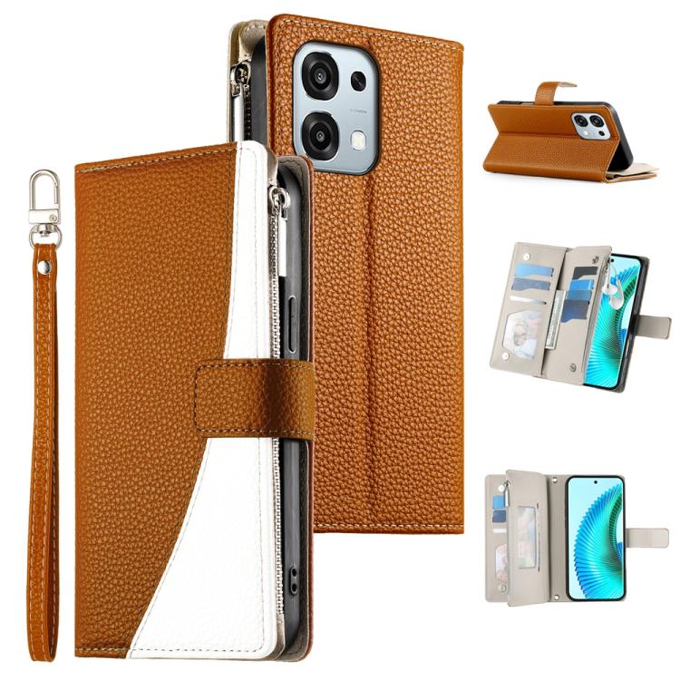 Stitching Multi-card Zipper Wallet Leather Phone Case with Short Strap, For OPPO Reno16 F 5G / Reno16 FS 5G, For OPPO Reno15 F 5G, For OPPO Reno15 5G / Reno 15c 5G, For OPPO A6x 5G / A6 5G Global, For OPPO A6 Pro 4G / 5G Global / F31 5G                ...