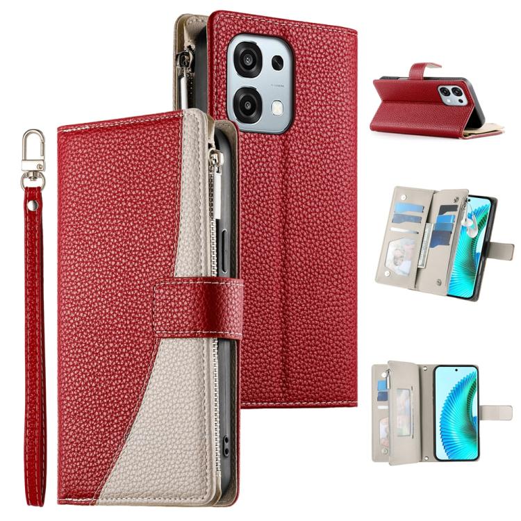 Stitching Multi-card Zipper Wallet Leather Phone Case with Short Strap, For OPPO Reno16 F 5G / Reno16 FS 5G, For OPPO Reno15 F 5G, For OPPO Reno15 5G / Reno 15c 5G, For OPPO A6x 5G / A6 5G Global, For OPPO A6 Pro 4G / 5G Global / F31 5G                ...