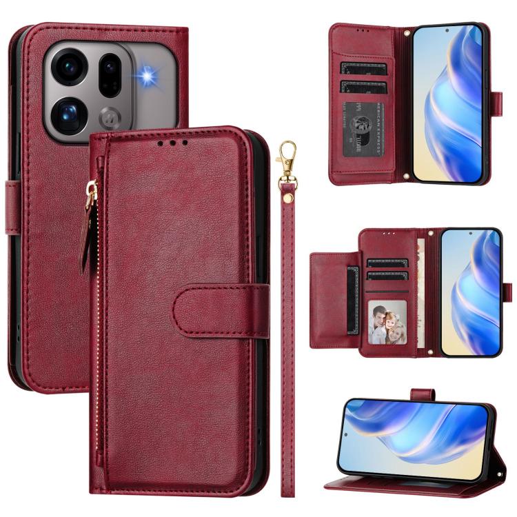 Multi-Card Slots Zipper Wallet Leather Phone Case, For OPPO Reno16 F 5G / Reno16 FS 5G, For OPPO Reno16 5G / Reno16 Pro 5G Global, For OPPO Find X9s Pro 5G, For OPPO Find X9 Ultra, For OPPO A6 GT 5G, For OPPO K13 Turbo 5G / K13 Turbo Pro 5G            ...