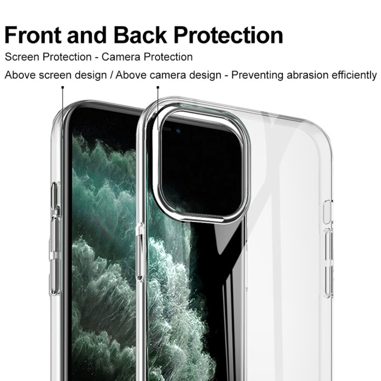 Clear iPhone 12 Pro Max case showing front and back camera cutout and sides