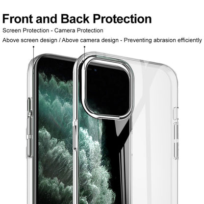 Clear iPhone 12 Pro Max case showing front and back camera cutout and sides