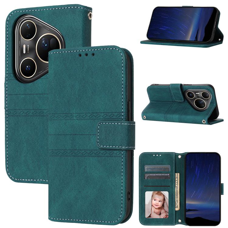 Embossed Stripes Skin Feel Leather Phone Case, For Huawei nova 15 Ultra, For Huawei nova 15 Pro, For Huawei Pura 80 Ultra 5G, For Huawei Pura 80 Pro 5G / 80 Pro+ 5G, For Huawei Pura 80 5G