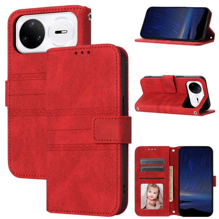 Embossed Stripes Skin Feel Leather Phone Case, For Huawei nova 15 Ultra, For Huawei nova 15 Pro, For Huawei Pura 80 Ultra 5G, For Huawei Pura 80 Pro 5G / 80 Pro+ 5G, For Huawei Pura 80 5G