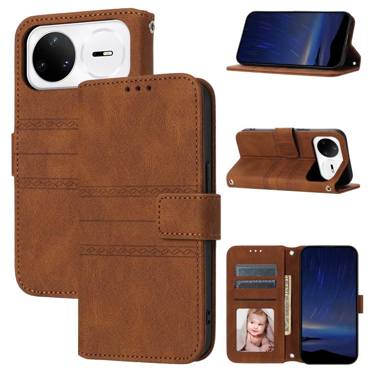 Embossed Stripes Skin Feel Leather Phone Case, For Huawei nova 15 Ultra, For Huawei nova 15 Pro, For Huawei Pura 80 Ultra 5G, For Huawei Pura 80 Pro 5G / 80 Pro+ 5G, For Huawei Pura 80 5G