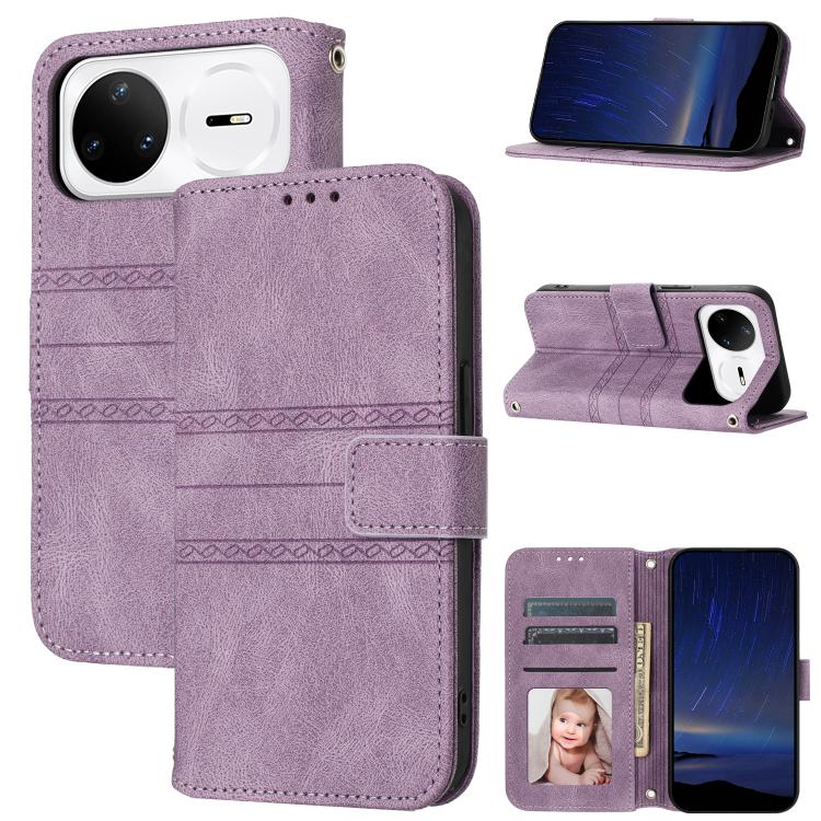 Embossed Stripes Skin Feel Leather Phone Case, For Huawei nova 15 Ultra, For Huawei nova 15 Pro, For Huawei Pura 80 Ultra 5G, For Huawei Pura 80 Pro 5G / 80 Pro+ 5G, For Huawei Pura 80 5G