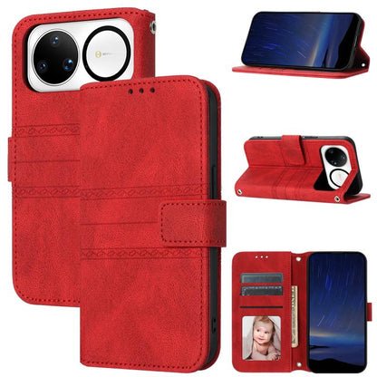 Embossed Stripes Skin Feel Leather Phone Case, For Huawei nova 15 Ultra, For Huawei nova 15 Pro, For Huawei Pura 80 Ultra 5G, For Huawei Pura 80 Pro 5G / 80 Pro+ 5G, For Huawei Pura 80 5G