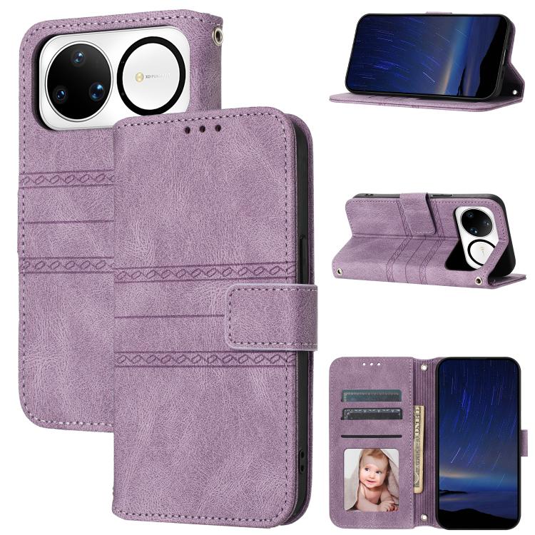 Embossed Stripes Skin Feel Leather Phone Case, For Huawei nova 15 Ultra, For Huawei nova 15 Pro, For Huawei Pura 80 Ultra 5G, For Huawei Pura 80 Pro 5G / 80 Pro+ 5G, For Huawei Pura 80 5G