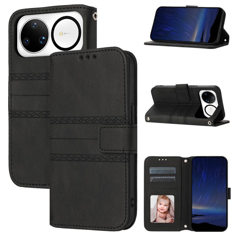 Embossed Stripes Skin Feel Leather Phone Case, For Huawei nova 15 Ultra, For Huawei nova 15 Pro, For Huawei Pura 80 Ultra 5G, For Huawei Pura 80 Pro 5G / 80 Pro+ 5G, For Huawei Pura 80 5G