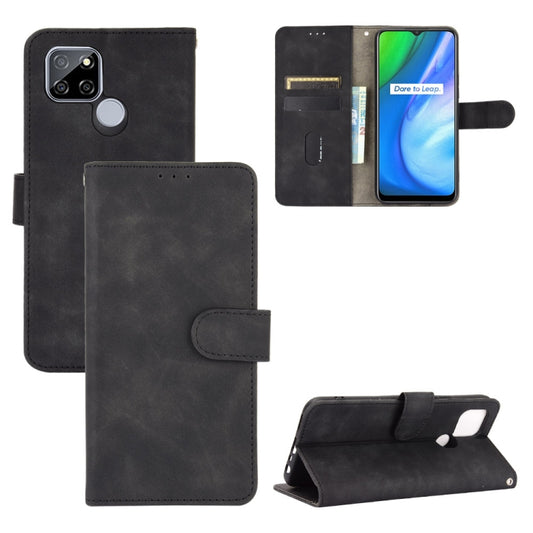 Black PU leather magnetic flip phone case with card slots and stand