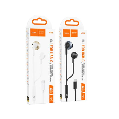 hoco M115 Type-C Sagacious Universal Earphones with Microphone, M115 Type-C
