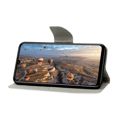 Gray PU leather flip phone case with folio stand, shown holding a phone at an angle