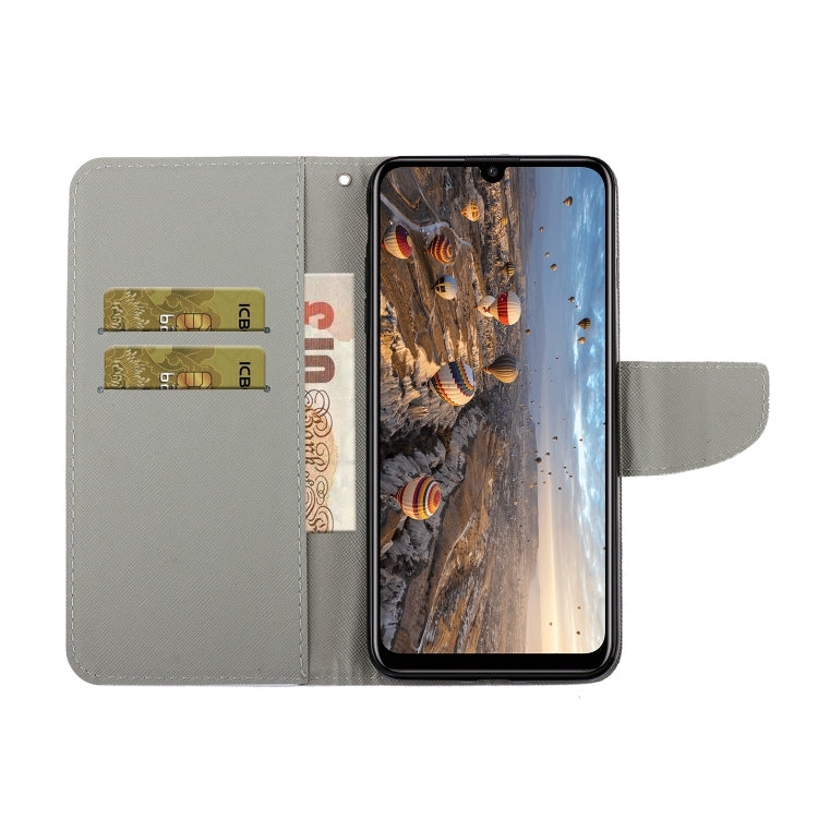 Gray PU leather flip phone case interior with card slots and side pocket