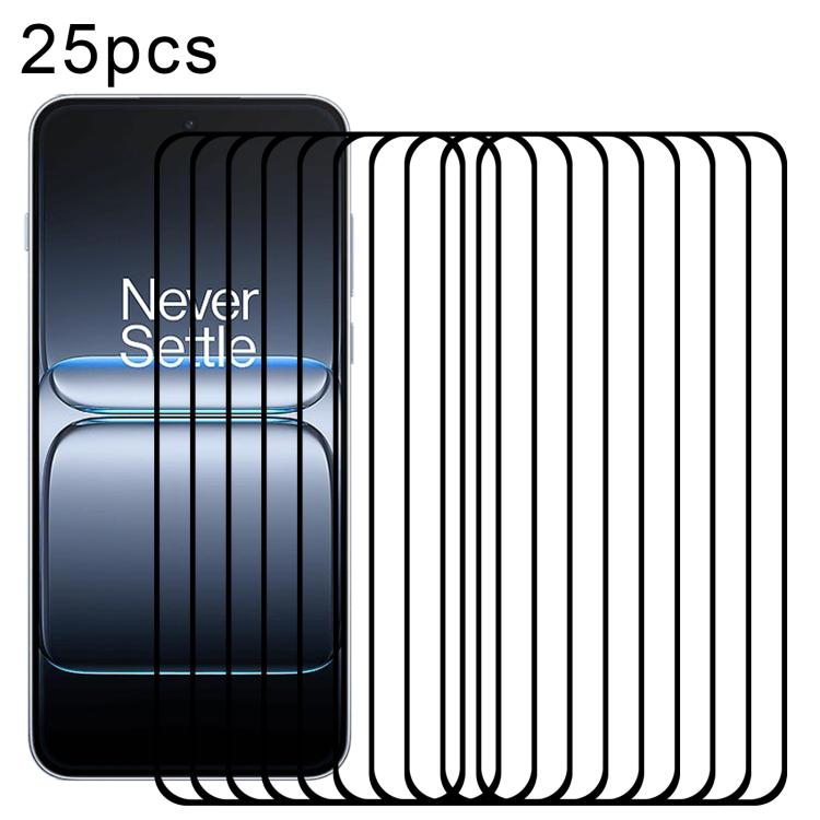 25 PCS/Pack High Aluminum Full Screen Silk Printing Tempered Glass Film, For OnePlus Turbo 6X 5G, For OnePlus Nord CE6 Lite, For OnePlus Nord 5, For OnePlus Nord CE5, For OnePlus Ace 5