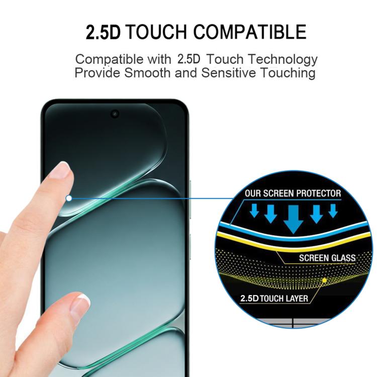 25 PCS/Pack High Aluminum Full Screen Silk Printing Tempered Glass Film, For OnePlus Turbo 6X 5G, For OnePlus Nord CE6 Lite, For OnePlus Nord 5, For OnePlus Nord CE5, For OnePlus Ace 5