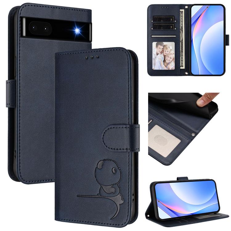 Litter Panda Embossing RFID Leather Phone Case with Lanyard, For Google Pixel 11 Pro XL, For Google Pixel 11 Pro / 11, For Google Pixel 10 Pro XL / 9 Pro XL, For Google Pixel 10 / 10 Pro, For Google Pixel 9a, For Google Pixel 9 / 9 Pro                 ...