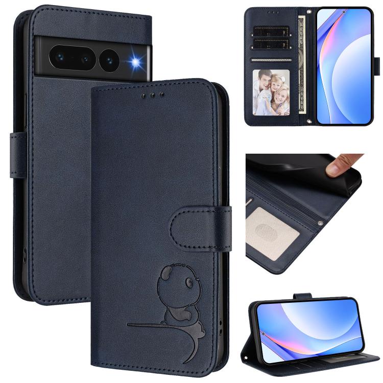 Litter Panda Embossing RFID Leather Phone Case with Lanyard, For Google Pixel 11 Pro XL, For Google Pixel 11 Pro / 11, For Google Pixel 10 Pro XL / 9 Pro XL, For Google Pixel 10 / 10 Pro, For Google Pixel 9a, For Google Pixel 9 / 9 Pro                 ...