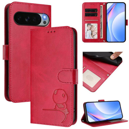 Litter Panda Embossing RFID Leather Phone Case with Lanyard, For Google Pixel 11 Pro XL, For Google Pixel 11 Pro / 11, For Google Pixel 10 Pro XL / 9 Pro XL, For Google Pixel 10 / 10 Pro, For Google Pixel 9a, For Google Pixel 9 / 9 Pro                 ...