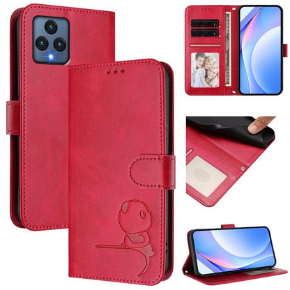 Litter Panda Embossing RFID Leather Phone Case with Lanyard, For T-Mobile Revvl 8 / T Phone 3, For T-Mobile Revvl 7 Pro / T Phone 2 Pro 5G, For T-Mobile Revvl 7 / T Phone 2 5G, For T-Mobile Revvl 6 Pro / Revvl 6x Pro 5G, For T-Mobile Revvl 6 / Revvl 6x 5G