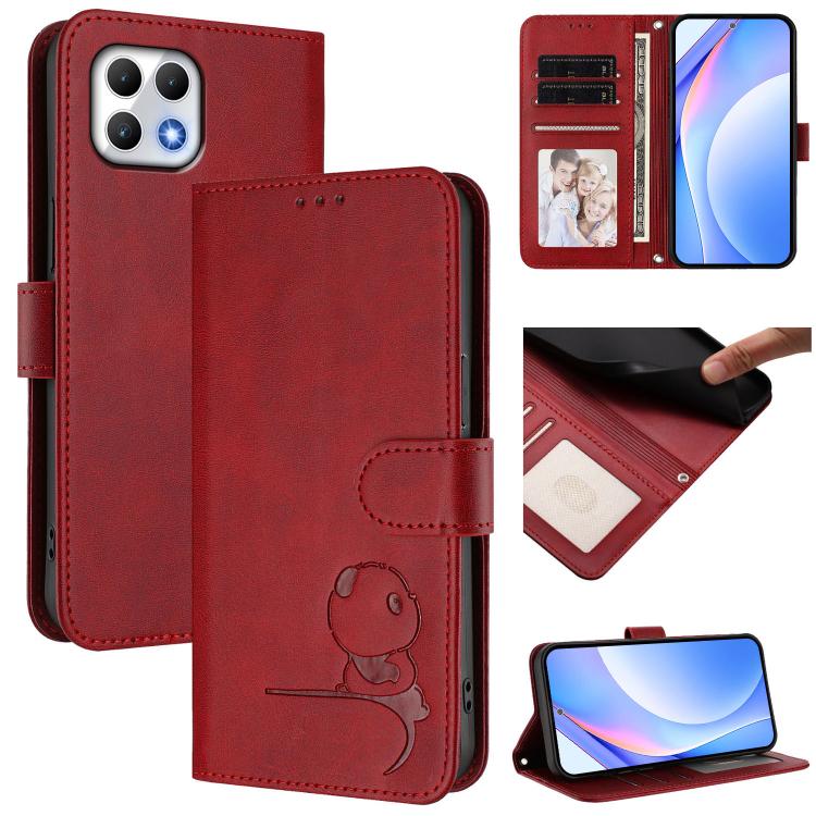 Litter Panda Embossing RFID Leather Phone Case with Lanyard, For T-Mobile Revvl 8 / T Phone 3, For T-Mobile Revvl 7 Pro / T Phone 2 Pro 5G, For T-Mobile Revvl 7 / T Phone 2 5G, For T-Mobile Revvl 6 Pro / Revvl 6x Pro 5G, For T-Mobile Revvl 6 / Revvl 6x 5G
