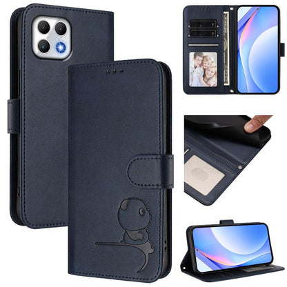 Litter Panda Embossing RFID Leather Phone Case with Lanyard, For T-Mobile Revvl 8 / T Phone 3, For T-Mobile Revvl 7 Pro / T Phone 2 Pro 5G, For T-Mobile Revvl 7 / T Phone 2 5G, For T-Mobile Revvl 6 Pro / Revvl 6x Pro 5G, For T-Mobile Revvl 6 / Revvl 6x 5G