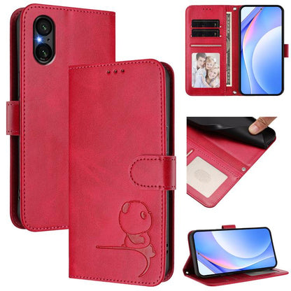 Litter Panda Embossing RFID Leather Phone Case with Lanyard, For Sony Xperia 1 VIII, For Sony Xperia 10 VII, For Sony Xperia 1 VII, For Sony Xperia 10 VI, For Sony Xperia 1 VI, For Sony Xperia 5 VI, For Sony Xperia 5 V, For Sony Xperia 1 V             ...