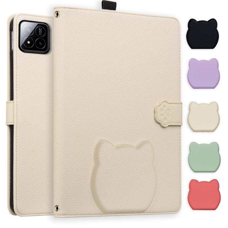 Cat Skin-feel Litchi Leather Tablet Case, For Xiaomi Redmi Pad 2 SE 9.7 2026, For Xiaomi Pad 8 / 8 Pro 7 / 7 Pro, For Xiaomi Redmi Pad 2 Pro / Pro / Poco Pad, For Xiaomi Redmi K Pad, For Xiaomi Redmi Pad 2, For Xiaomi Redmi Pad SE 8.7