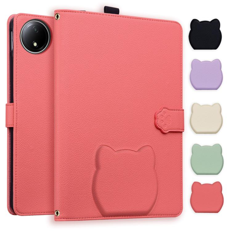 Cat Skin-feel Litchi Leather Tablet Case, For Xiaomi Redmi Pad 2 SE 9.7 2026, For Xiaomi Pad 8 / 8 Pro 7 / 7 Pro, For Xiaomi Redmi Pad 2 Pro / Pro / Poco Pad, For Xiaomi Redmi K Pad, For Xiaomi Redmi Pad 2, For Xiaomi Redmi Pad SE 8.7
