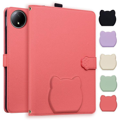 Cat Skin-feel Litchi Leather Tablet Case, For Xiaomi Redmi Pad 2 SE 9.7 2026, For Xiaomi Pad 8 / 8 Pro 7 / 7 Pro, For Xiaomi Redmi Pad 2 Pro / Pro / Poco Pad, For Xiaomi Redmi K Pad, For Xiaomi Redmi Pad 2, For Xiaomi Redmi Pad SE 8.7