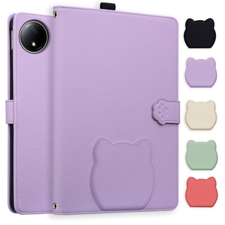 Cat Skin-feel Litchi Leather Tablet Case, For Xiaomi Redmi Pad 2 SE 9.7 2026, For Xiaomi Pad 8 / 8 Pro 7 / 7 Pro, For Xiaomi Redmi Pad 2 Pro / Pro / Poco Pad, For Xiaomi Redmi K Pad, For Xiaomi Redmi Pad 2, For Xiaomi Redmi Pad SE 8.7