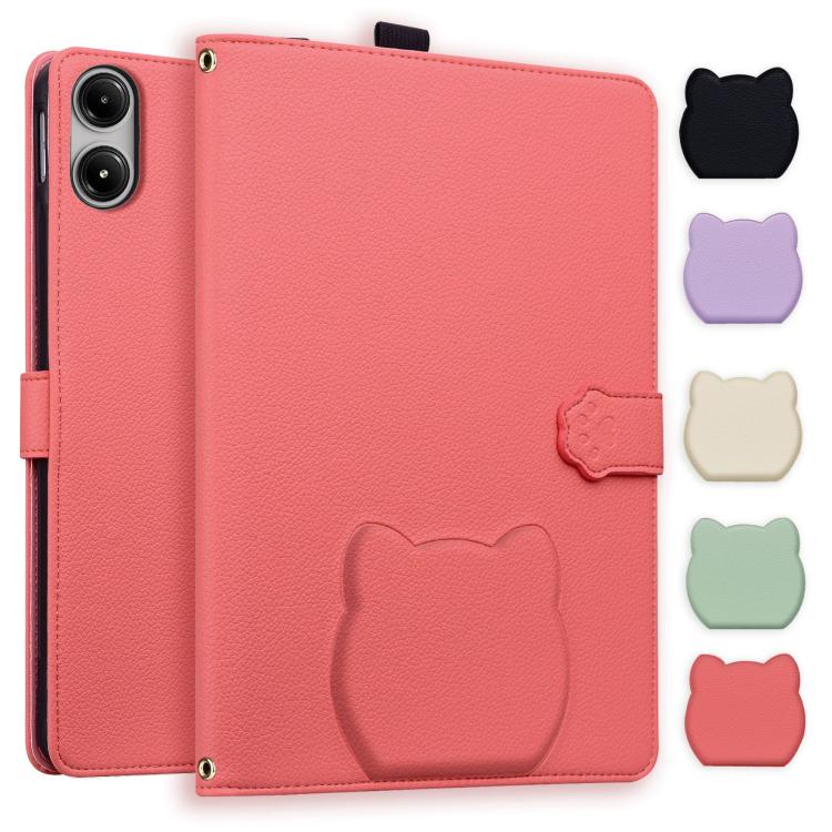 Cat Skin-feel Litchi Leather Tablet Case, For Xiaomi Redmi Pad 2 SE 9.7 2026, For Xiaomi Pad 8 / 8 Pro 7 / 7 Pro, For Xiaomi Redmi Pad 2 Pro / Pro / Poco Pad, For Xiaomi Redmi K Pad, For Xiaomi Redmi Pad 2, For Xiaomi Redmi Pad SE 8.7