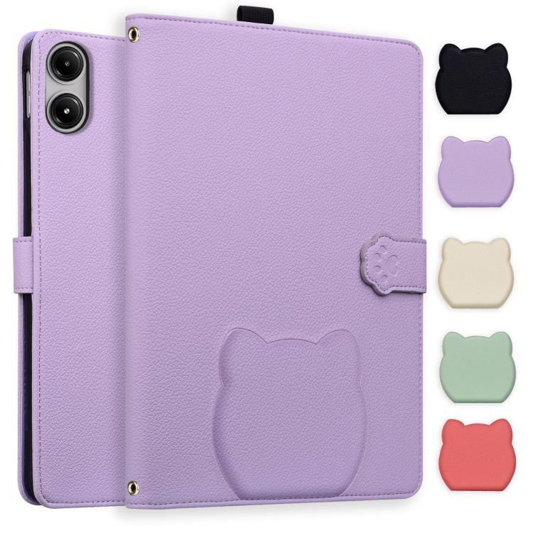 Cat Skin-feel Litchi Leather Tablet Case, For Xiaomi Redmi Pad 2 SE 9.7 2026, For Xiaomi Pad 8 / 8 Pro 7 / 7 Pro, For Xiaomi Redmi Pad 2 Pro / Pro / Poco Pad, For Xiaomi Redmi K Pad, For Xiaomi Redmi Pad 2, For Xiaomi Redmi Pad SE 8.7