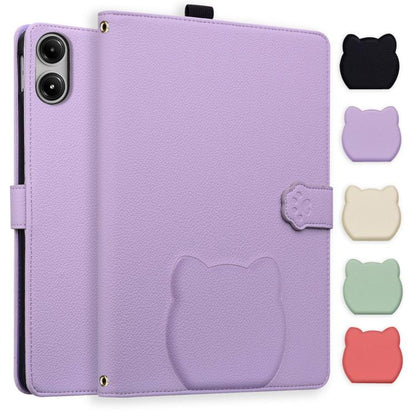 Cat Skin-feel Litchi Leather Tablet Case, For Xiaomi Redmi Pad 2 SE 9.7 2026, For Xiaomi Pad 8 / 8 Pro 7 / 7 Pro, For Xiaomi Redmi Pad 2 Pro / Pro / Poco Pad, For Xiaomi Redmi K Pad, For Xiaomi Redmi Pad 2, For Xiaomi Redmi Pad SE 8.7